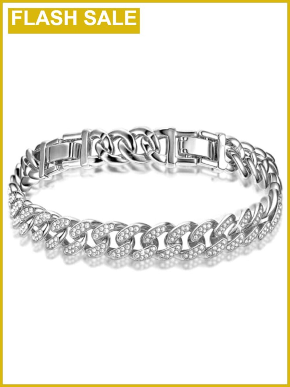 Women's Cuban Link Anklet Rhinestone Zinc Alloy Adjustable Ankle Bracelet